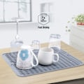 Miniatyrbillede 6 af 8: Silikone opvaskemåtte, afdrypningsmåtte til køkkenbord, varmebestandig måtte, nem at rengøre afdrypningsmåtte, skridsikker opvaskeunderlag Grey