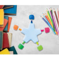 Miniatyrbilde 2 av 7: Pakke med 2-stjerners markeringstusjer med meiselspiss, nyhet i plast, stjerneformet highlighter for skole, kontor, skrivesaker og lekser