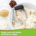Miniatyrbilde 4 av 5: Enkel håndverksdeigkutter for baking - Kakedeigblander i rustfritt stål med komfortabelt grep - Kraftige deigkuttere og deigblander for