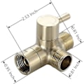 Miniatyrbillede 2 af 5: Brusearmsomskifterventil, 3-vejs brusesplitter, G1/2 brusearmsomskifter til håndholdt brusehoved og fast sprinkler, universelt brusesystem til badeværelse