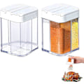 Miniatyrbild 1 av 5: 4 i 1 Kryddburk Kryddlåda Transparenta Kryddboxar Saltströare, Pepparströare Kökskryddburkar för Kryddor (Vit, 2 Stycken), 2024 Ping