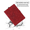 Pikkukuva 5 / 5: Samsung Galaxy Tab A9:lle suunniteltu nahkainen tabletin suojakotelo, jossa on rakkausperhonen-reliefikuvio Red