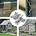 Miniatyrbillede 1 af 2: Have Rustfrit Stål Drivhus Glas W Z Type Clips -z(100 stk) Aespa