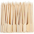 Miniatyrbilde 1 av 4: 100 stk bambuspadlespyd bambuspinner cocktailsticks flat for grillspyd, kebab, frukt, sandwichcocktail, bufféfest (9cm)