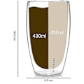 Miniatyrbillede 5 af 5: Design Latte Macchiato Glas (4 X 450ml) - Dobbeltvæggede Glas Lavet Af Borosilikatglas
