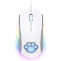 Miniatyrbild 1 av 5: Katt tass RGB spelmus, tyst optisk datormus USB-kabel med 6 justerbar DPI upp till 7200, RGB-belysning, 6 programmerbara knappar, vit