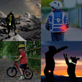 Miniatyrbilde 3 av 3: LED blinkende lys skolesekk, 2 stk LED krage lys, 3 lysmoduser, vanntett sikkerhetslys reflektor anheng, for nattvandring og camping