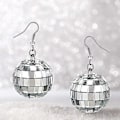 Miniatyrbillede 1 af 4: 70'er Discokugle Discokugle Dangle Øreringe Til Kvinder Mode 1 Par