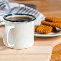 Miniatyrbillede 5 af 5: Hvid emalje espressokopper til bordservice - Metal udendørs camping kaffekopper til varme drikke - 380 ml 1 stk, hvid)