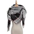 Miniatyrbillede 3 af 4: Dames Efterår Vinter Sjal Klassisk Tassel Plaid Sjal Varmt Blødt Chunky Stort Tæppe Wrap Sjal Sjal Cirkel Sjal Wrap (Hvid)
