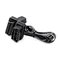 Miniatyrbillede 5 af 5: Forlænger Dobbelt Stik Y-Splitter Obd Obd2 16-polet Han til Hun Forbindelse Flad + Tynd