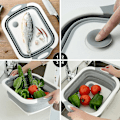 Miniatyrbild 5 av 5: Fällbart skärbräda Kche, 3 i 1 skärbräda plast Bärbar skärbräda för kök Frukt Grönsaker Multifunktion Köksbräda Frukostbräda med