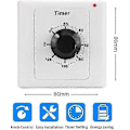 Miniatyrbild 5 av 5: 120 Min Timer Switch, AC 220V 15A Intelligent Mekanisk Nedräkningstimer Uttag Tidbrytare 86 Panel Timer Kontrollknapp