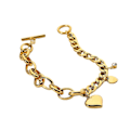 Miniatyrbillede 1 af 5: 18k Guldbelagt Rustfrit Stål Armbånd Kærligheds Vedhæng Lænke Kæder til Kvinder Gold One-size