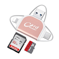 Miniatyrbild 1 av 5: 4-i-1 SD-kortläsare Micro TF-adapter för att visa kamerafoton och videor på Windows Mac iPhone Android rose gold