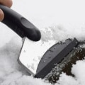 Miniatyrbilde 3 av 5: Isskrape for biler, rustfritt stål isspade vinterbil mini snøfjerning assistent rengjøring bil frontrute og vinduer (1 stk, svart)