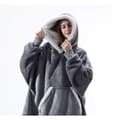 Oversized hettepledd, portabelt lammevelur, latmannspledd Grey