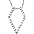 Miniatyrbillede 1 af 4: S925 Sterling Sølv Smykker Åben Rhombus Vedhæng Magisk Ring Holder Halskæde Bryllup Forlovelse Jubilæum Kærlighedsgave Til Hendes, Kone, Kæreste, Forlovede