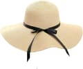 Dame Solhat Sommer Strand Solhat Floppy & Foldbar med Stor Bred Skygge & Sløjfebånd