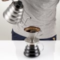 Miniatyrbilde 8 av 11: Kaffe Dripper Rustfritt Stål V-Form Dripper Kaffe Trakt Håndbrygget Kaffe Filter Hell Over Kaffe Bryggekopp - S