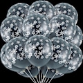 Miniatyrbillede 2 af 3: 100 Stykker Klare Snefnug Balloner Vinter Gennemsigtige Latex Balloner til Jul Fødselsdag Bryllup Fest Dekorationer
