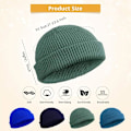 Miniatyrbillede 3 af 6: 4 stk. Trawler Beanie Watch Hat Rul op Kant Skullcap Fisker Beanie Unisex - Sø Blå, Grøn Grå, Marineblå, Kongeblå