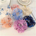 Miniatyrbillede 5 af 5: Elastiske Kawaii-hårbånd til kvinder, søde sy-piger, blonde-scrunchie, sommerfugle-tulle-hovedbeklædning, hårtilbehør (farve: Lyseblå)