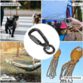 Miniatyrbilde 5 av 5: 2 stk. Swivel Karabinkrok, 360 roterende spinner karabinkrok liten autolåsende karabinkrok 4kn(svart C-ring) - Snngv