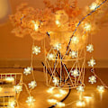 Pikkukuva 3 / 3: Vedenpitävä aurinkokennovaloketju, kristallipallo, valo puutarhaan, juhlakoriste, ulkokäyttöön USB-10M 80Leds White Snowflake