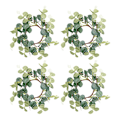 Miniatyrbillede 1 af 4: 4 stk. Lyseringe til søjler Eucalyptus Krans Lyseringe Bryllupsfest Lyseringe