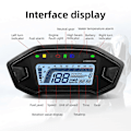Miniatyrbild 2 av 5: 2023 Nyhet 7 Färger Digital Hastighetsmätare Moto Instrumentbräda 10000RPM Motorcykel LCD Display Odometer Varvräknare för 1,2,4 Cylinder sensor1