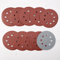 Miniatyrbillede 3 af 4: 100 stk. 125mm Rundt Formet Slibeskiver Krog & Loop Slibepapir Poleringsplader 8 Huller