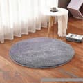 Baderomsmatte Sklisikker Absorberende Dusj Baderomsteppe Rundt Langt Hår 60cm diameter Silver gray