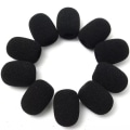Miniatyrbillede 4 af 5: 100 stk. Mikrofon Headset Grill Vindskærm Svampe Skum Sort Mikrofon Dæksel 30mmx8mm