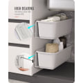 Miniatyrbillede 2 af 5: 2 stk. Skuffesystem til Skab, Badeværelse, Udtrækkelige Skuffer Under Vask, Skab Organiser, Væghængt Skuffesystem Grey
