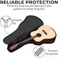 Miniatyrbild 3 av 5: 38\" Gitarr Vattentät Väska, Gitarr Bärväska, Justerbar Rem Gitarr Väska Dammtät Ryggsäck Bärbar Resa, Svart