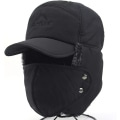 Miniatyrbillede 1 af 4: Mænds Vinter Aviator Hat, Vindtæt Varmt Vinterhat Med Øreklapper, Mænd Baseball Cap Spids Hat Til Snowboarding Skøjteløb Cykling