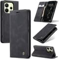 Etui til Xiaomi Redmi Note 14 4G, premium læder flip wallet etui med kortpladser og magnetisk lukning – Sort Redmi Note 14 Noir