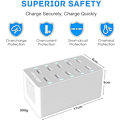Miniatyrbillede 2 af 5: USB Ladestation, 50W 10-Port USB Oplader Hub, Multi-Port USB Oplader med Smart Detect, Kompatibel med iPhone, Galaxy, iPad Tablet og Andre USB