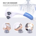 Miniatyrbild 4 av 5: Elektrisk ryggmassageapparat, handhållen massageapparat med dubbla huvuden, djup vävnadsslagmassage för helkroppsmassage för nacke, axlar, huvud, fot, ben - EU
