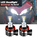 Miniatyrbillede 2 af 5: 2 STK Motorcykel H11 H8 LED Forlygtepærer 9600lm 6000k Canbus Til Ducati 848 EVO 1098 1198 Multistrada 1200