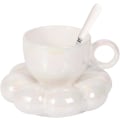 Miniatyrbillede 1 af 5: Keramisk Blomster Kaffe Kop, Kreativ Sød Kop Med Sky Solsikke Underkop Til Kontor Og Hjem, 6.5 Oz/200 Ml Til Te Latte Mælk