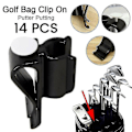 Miniatyrbillede 3 af 4: 14 stk. Golfklubtaske Klips På Putter Klemme Holder Organizer Sort Putting Klips