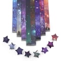 Miniatyrbilde 1 av 4: 540 ark Origami stjernepapir strimler DIY gradient stjernehimmel 8 forskjellige stiler dekorasjon brettepapir for kunst håndverk forsyninger, skoleundervisning (C)