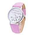 Miniatyrbillede 5 af 5: Sijiali Dame Whatever Im Late Anyway Brev Rund Urskive Kunstlæderrem Quartz Ur hurtig Green