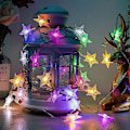 Pikkukuva 1 / 3: Vedenpitävä aurinkokennovaloketju, kristallipallo, valo puutarhaan, juhlakoriste, ulkokäyttöön USB-6M 40Leds Colorful Star