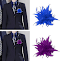 Miniatyrbillede 4 af 5: Fjer Tørklæde Klips Nål Gåsefjer Blomster Broche Nål Tørklæde Spænde til Kvinder Navy Blue