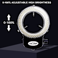 Miniatyrbilde 3 av 5: 144 LED miniscope ringlys ringlys 0 - 100% justerbar lampe for miniscope ringlys