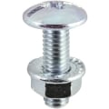Miniatyrbilde 4 av 5: M6 X 25mm Tak- og kabelbrettbolt med flensmutter M6 (6mm) X 25mm Takkabelbrettbolt Kuppelhode med tagget sekskant flensmutter Stål -Pakke med 20