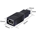Miniatyrbillede 2 af 5: Firewire 1394 Type A 400 6-polet hun til 1394 Type B 800 9-polet han